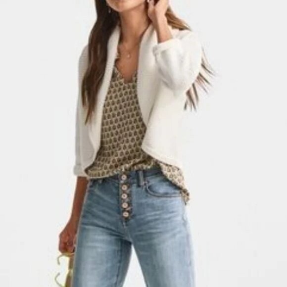 CABI Half Circle Sweater Winter Ivory Sz M #6231 - Picture 1 of 7